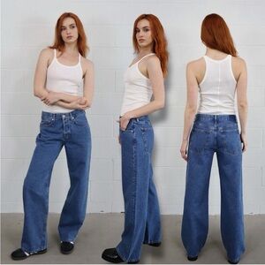 NWT Etica Stanton Relaxed Wide Leg Jeans In Color Fistral Size 25